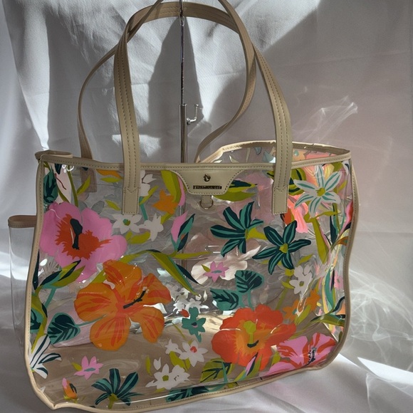 Spartina 449 Clear Floral Beach Tote Bag, Floral Transparent Tote - Picture 2 of 7